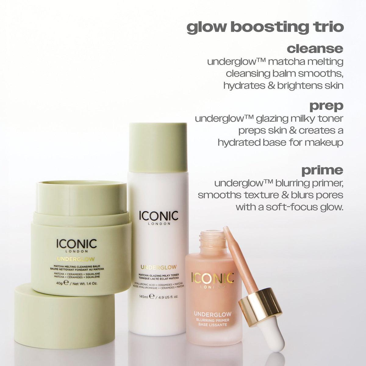 Underglow Matcha Glazing Milky Toner - Glow Boosting Trio