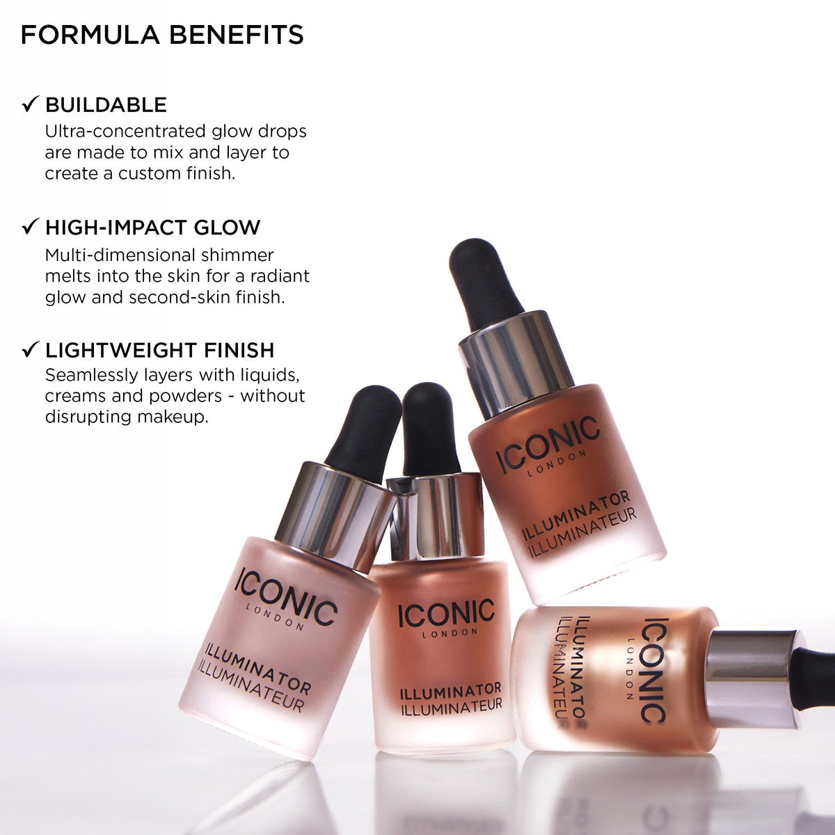Iconic London Illuminator Liquid Highlighter Drops - Glow Terracotta Bronze Formula Benefits