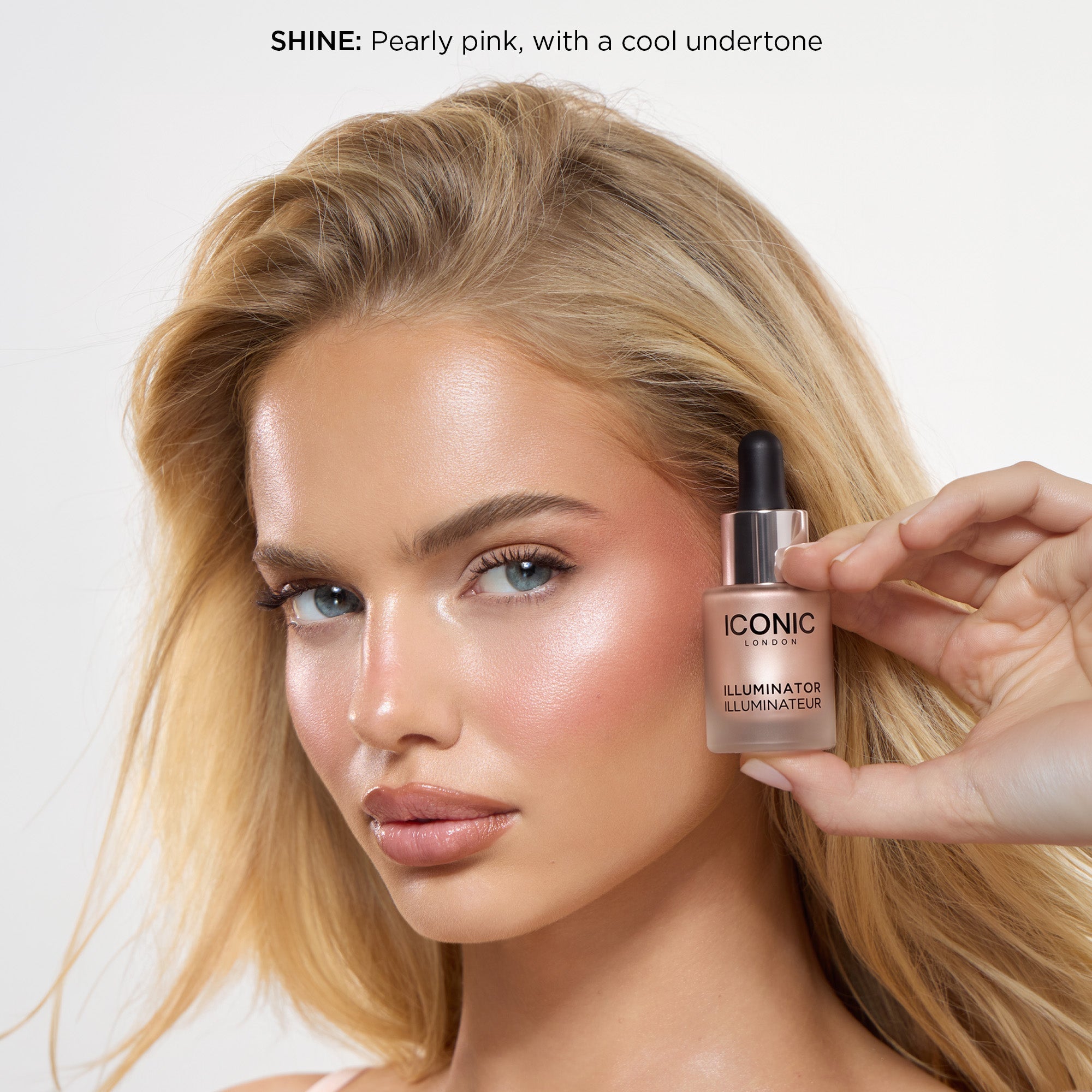 Iconic London Illuminator Liquid Highlighter Drops - Shine Pink Pearl with a cool undertone