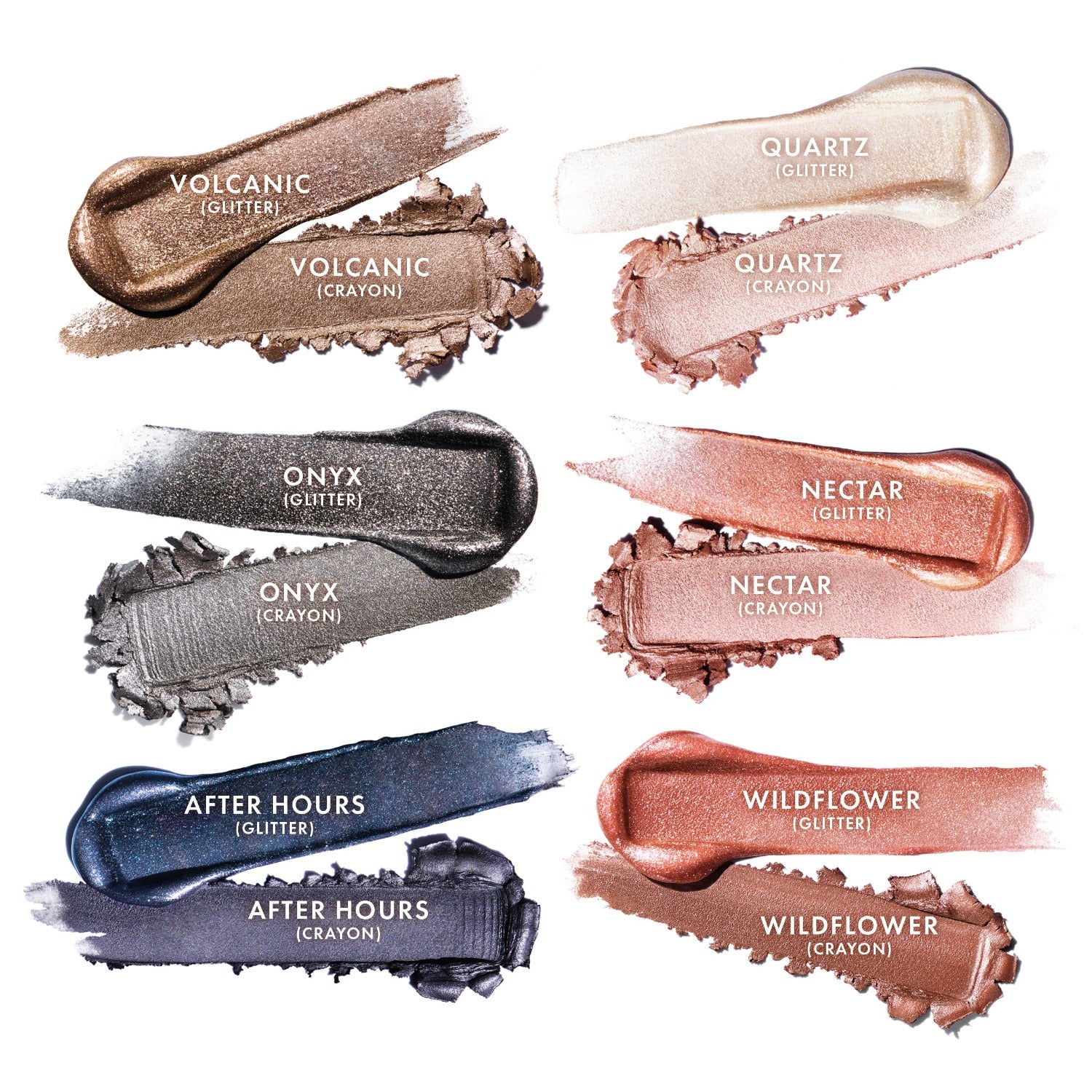 colour_Nectar (Rose Gold), colour_Onyx (Gunmetal), colour_Quartz (Sugar Pink), colour_Volcanic (Molten Bronze), colour_After Hours (Midnight Blue), colour_Wildflower (True Pink)