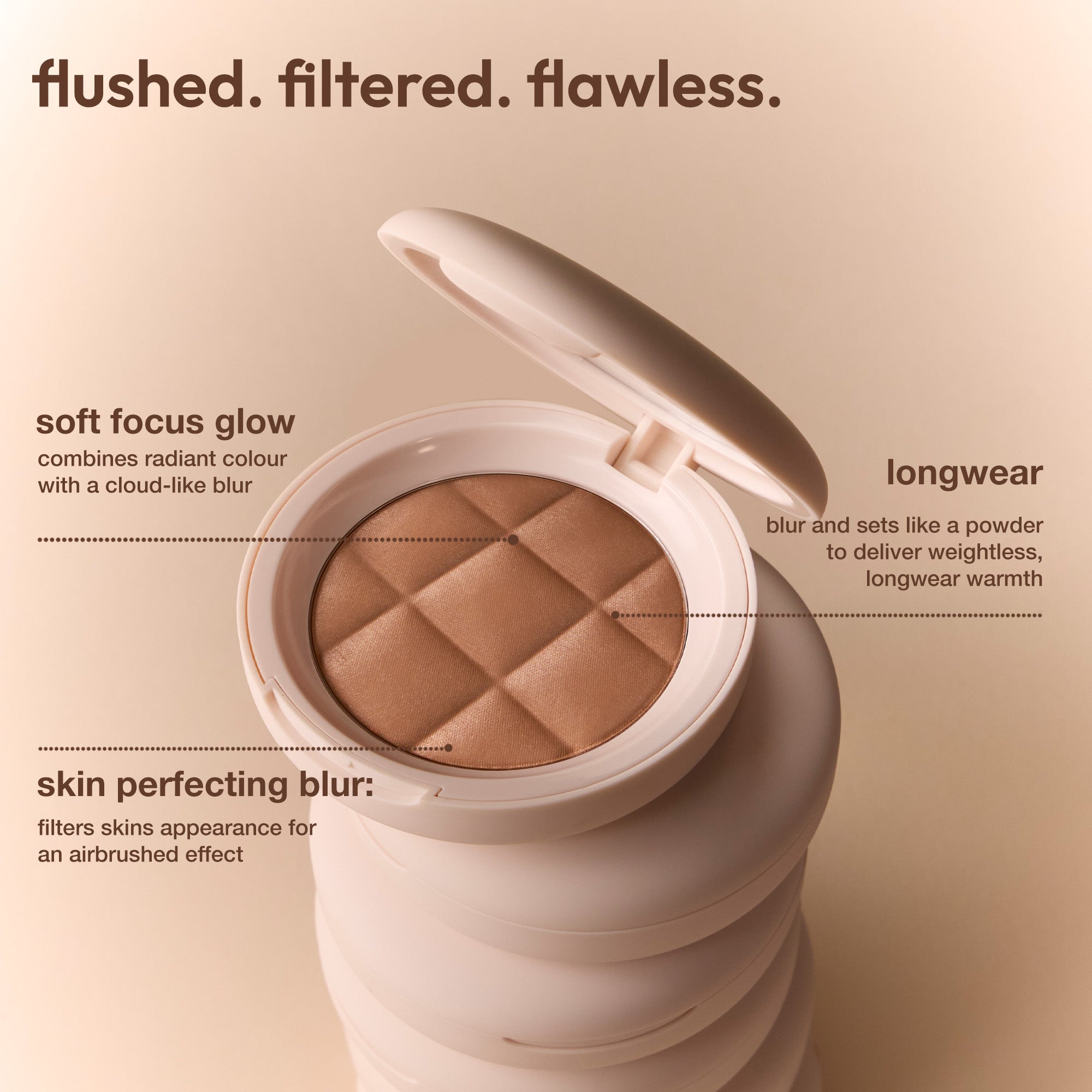 colour_Sea Salt, | ICONIC London Fridays Buildable Blurring Bronze. Flushed, filtered, flawless