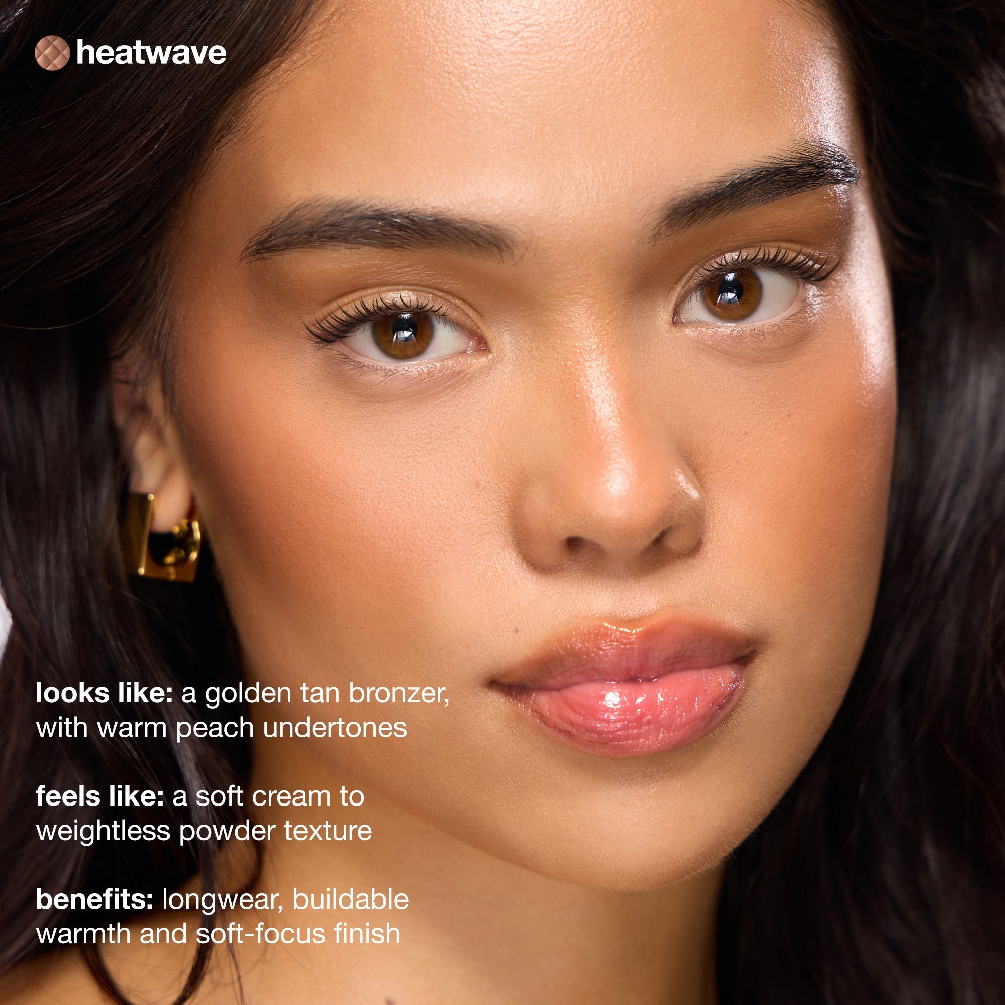 colour_Heatwave, | ICONIC London Fridays Buildable Blurring Bronze. A golden tan bronzer, with warm peach undertones