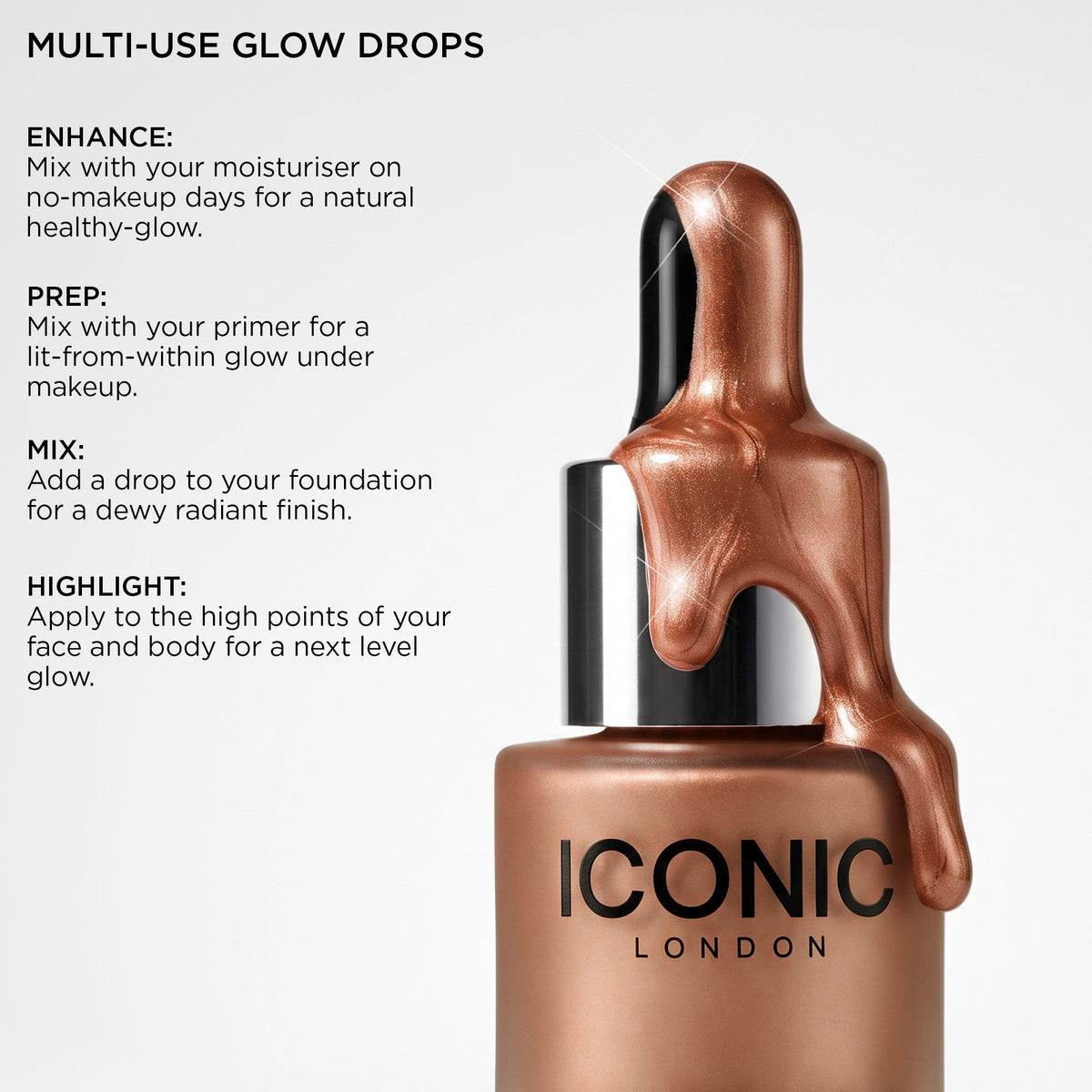 Iconic London Illuminator Liquid Highlighter Drops - Glow Terracotta Bronze Multi Use Glow Drops