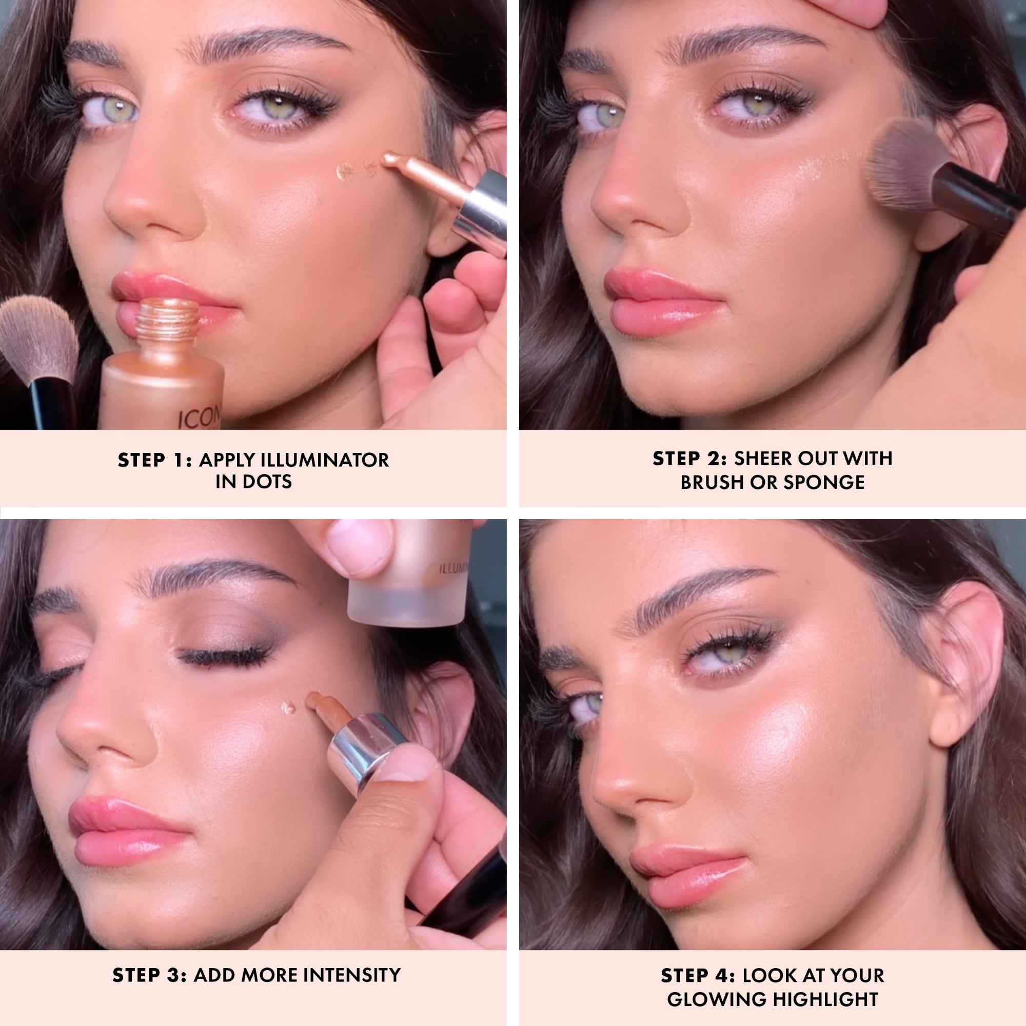 colour_ORIGINAL (Champagne Shimmer),colour_GLOW (Terracotta Bronze),colour_SHINE (Pink Pearl),colour_BLUSH (Peachy Rose Gold)